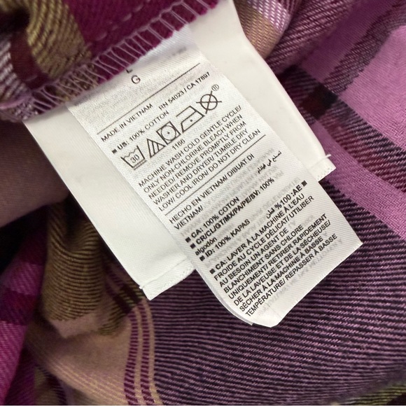 Old Navy NWT Pink Plaid Flannel Button Down size Large - Picture 15 of 17